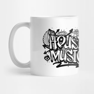 HOUSE MUSIC  -  Graffiti Steez (Black/Grey) Mug